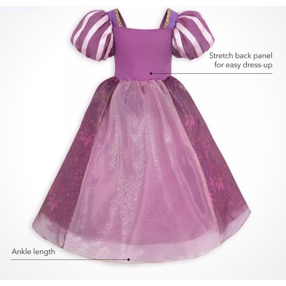 Disney Store Rapunzel Costume Dress Up Princess Tangled Purple Halloween NEW 4 - Picture 7 of 7